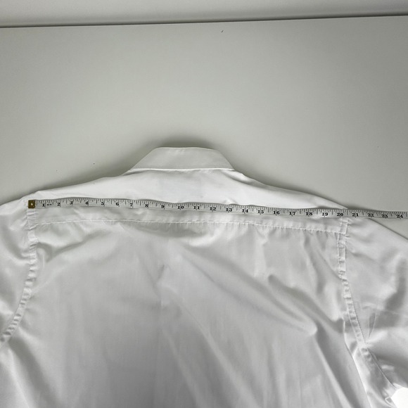 Pronto Uomo Tuxedo Shirt Men 17.5‎ 34/35 De Cérémonie Pleated French Cuff White - Picture 10 of 14